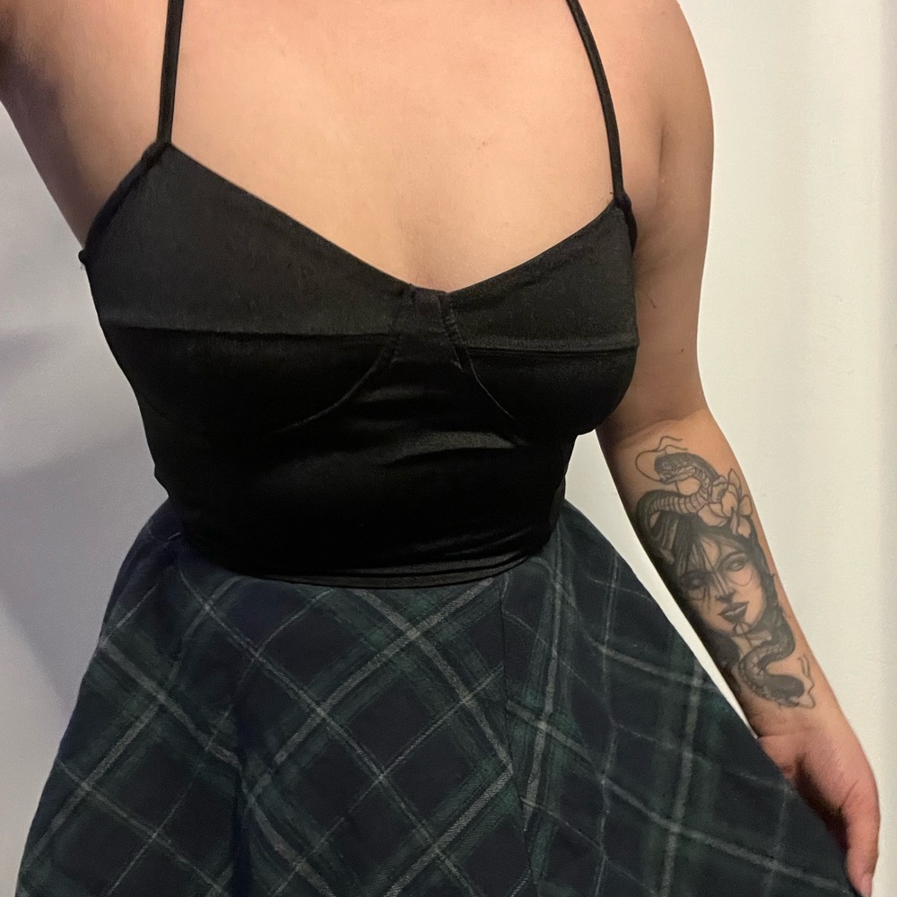 SOLD!! love tree satin black top